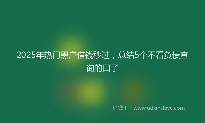 2025年热门黑户借钱秒过，总结5个不看负债查询的口子