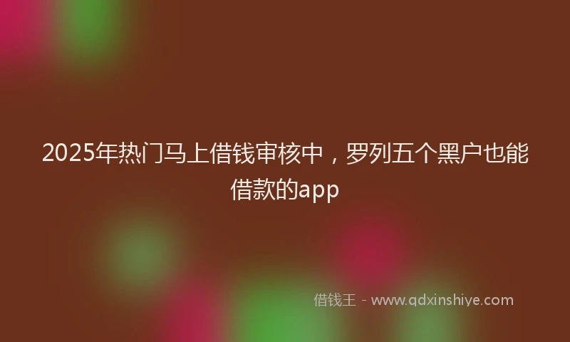 2025年热门马上借钱审核中,罗列五个黑户也能借款的app