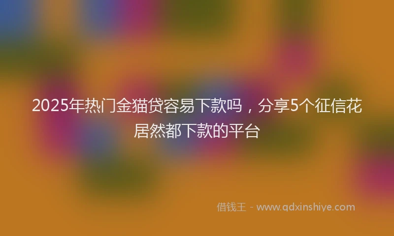 2025年热门金猫贷容易下款吗，分享5个征信花居然都下款的平台