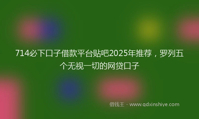 714必下口子借款平台贴吧2025年推荐，罗列五个无视一切的网贷口子