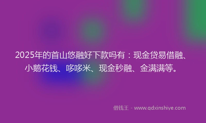 2025年的首山悠融好下款吗有：现金贷易借融、小鹅花钱、哆哆米、现金秒融、金满满等。