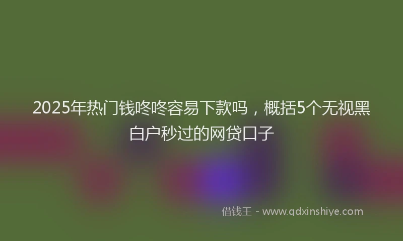 2025年热门钱咚咚容易下款吗，概括5个无视黑白户秒过的网贷口子