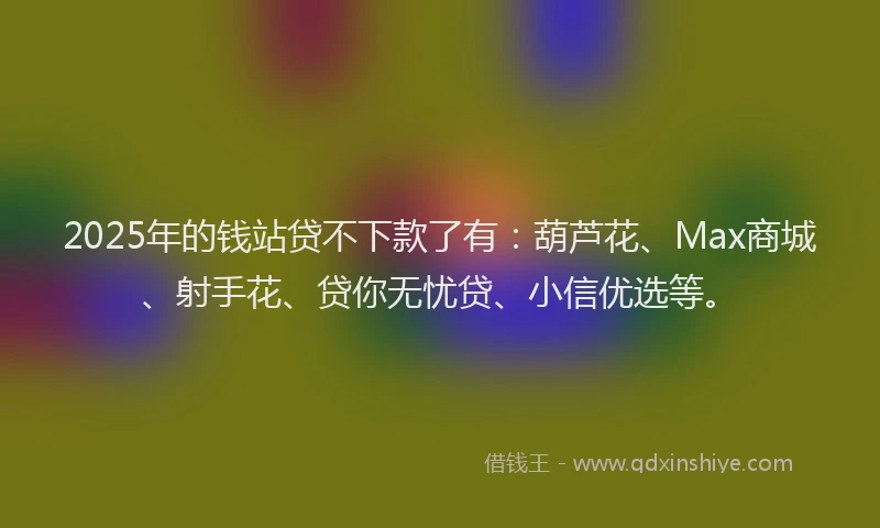2025年的钱站贷不下款了有：葫芦花、Max商城、射手花、贷你无忧贷、小信优选等。