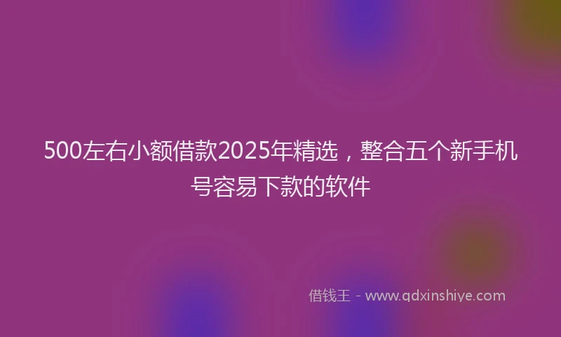 500左右小额借款2025年精选，整合五个新手机号容易下款的软件