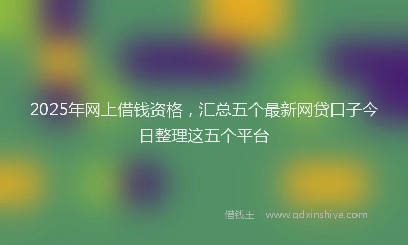 2025年网上借钱资格，汇总五个最新网贷口子今日整理这五个平台