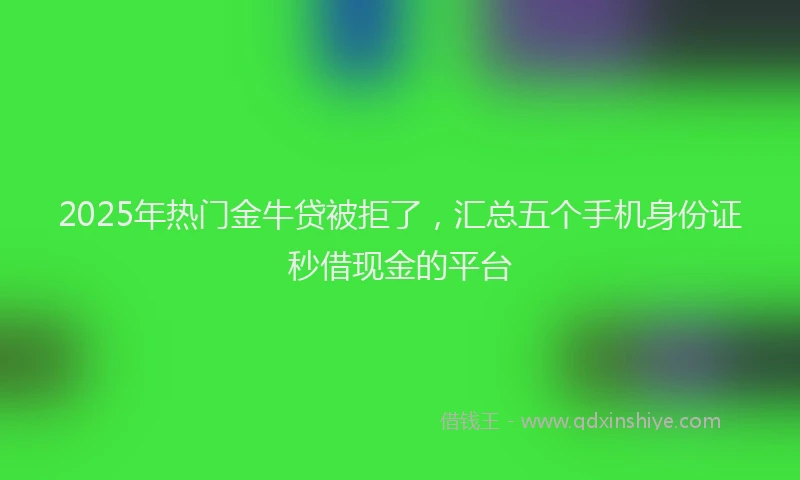 2025年热门金牛贷被拒了，汇总五个手机身份证秒借现金的平台