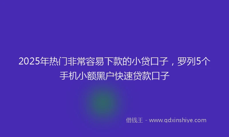 2025年热门非常容易下款的小贷口子，罗列5个手机小额黑户快速贷款口子