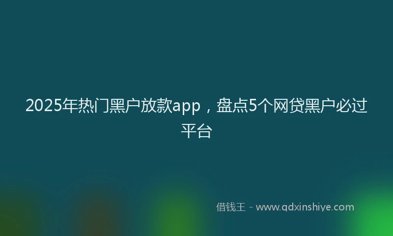 2025年热门黑户放款app，盘点5个网贷黑户必过平台