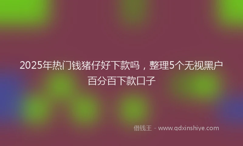 2025年热门钱猪仔好下款吗，整理5个无视黑户百分百下款口子