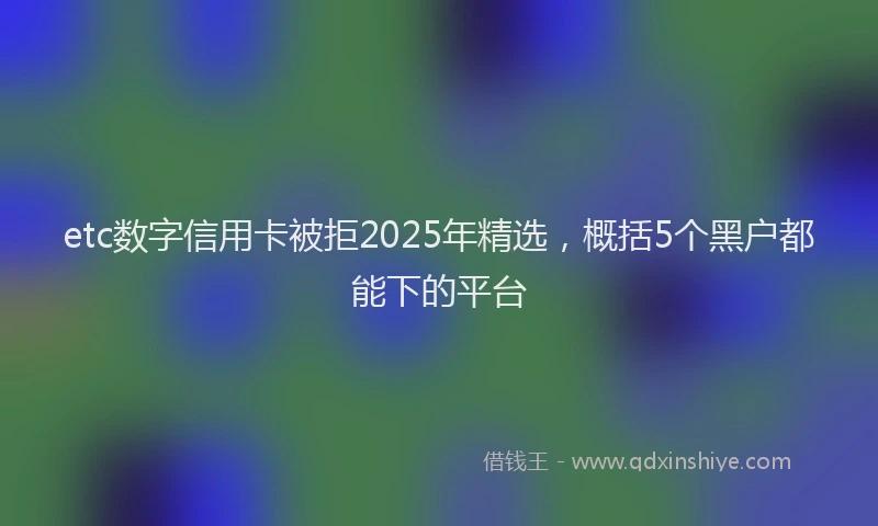 etc数字信用卡被拒2025年精选，概括5个黑户都能下的平台