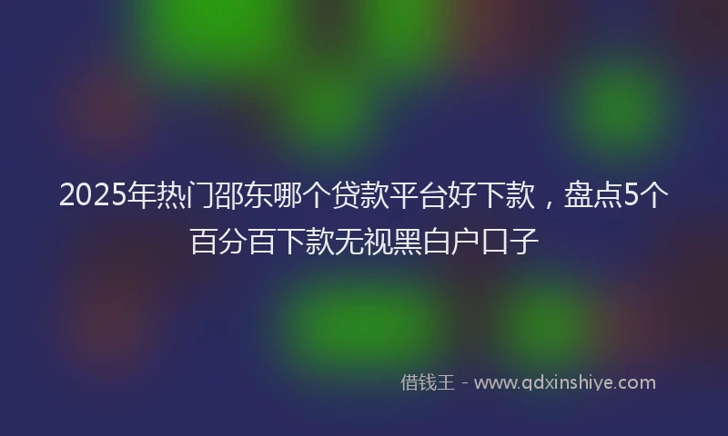 2025年热门邵东哪个贷款平台好下款,盘点5个百分百下款无视黑白户口子