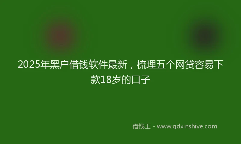 2025年黑户借钱软件最新,梳理五个网贷容易下款18岁的口子