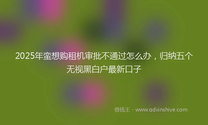 2025年蛮想购租机审批不通过怎么办，归纳五个无视黑白户最新口子