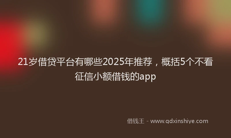 21岁借贷平台有哪些2025年推荐，概括5个不看征信小额借钱的app