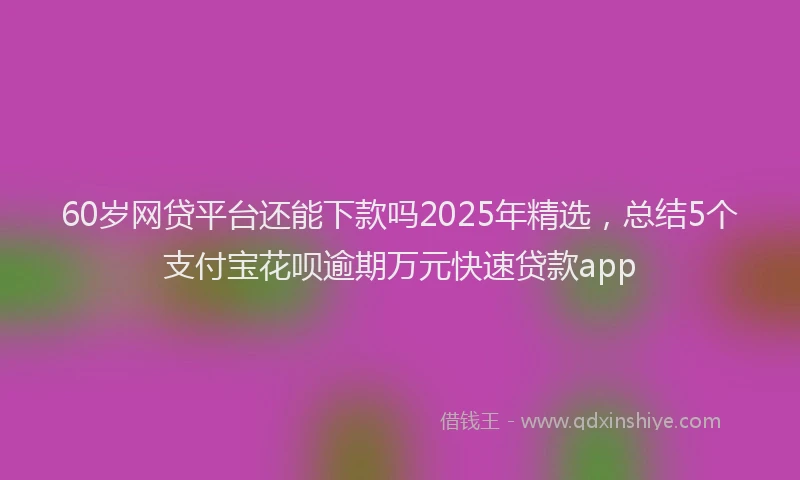60岁网贷平台还能下款吗2025年精选，总结5个支付宝花呗逾期万元快速贷款app