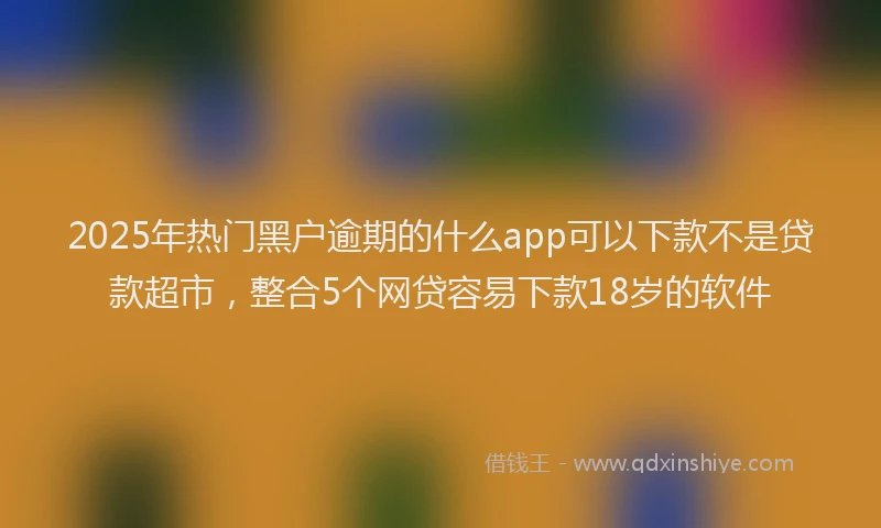 2025年热门黑户逾期的什么app可以下款不是贷款超市，整合5个网贷容易下款18岁的软件