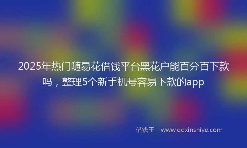 2025年热门随易花借钱平台黑花户能百分百下款吗，整理5个新手机号容易下款的app