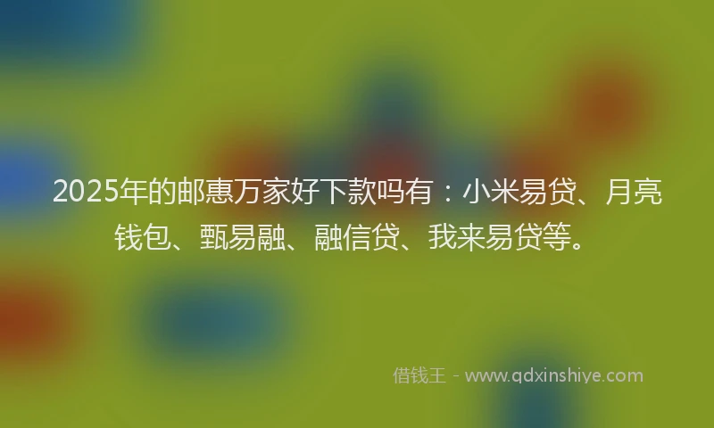 2025年的邮惠万家好下款吗有：小米易贷、月亮钱包、甄易融、融信贷、我来易贷等。