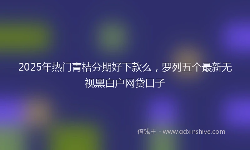 2025年热门青桔分期好下款么，罗列五个最新无视黑白户网贷口子