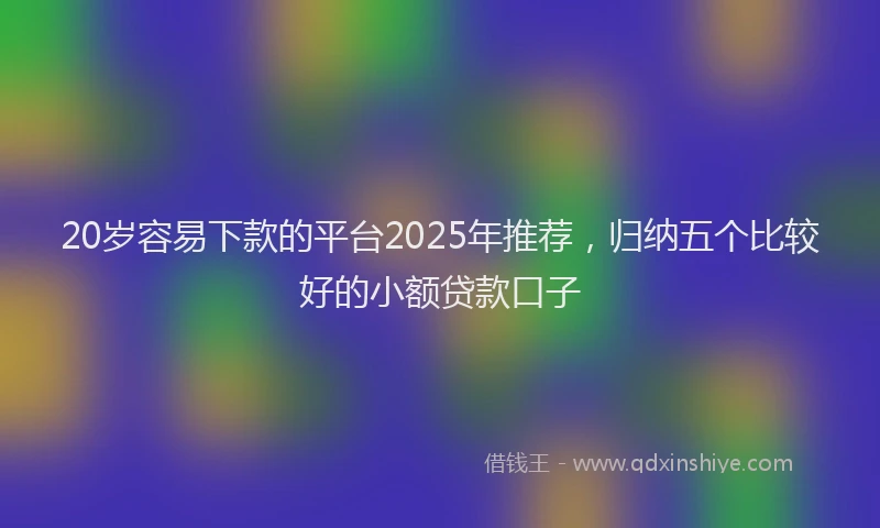 20岁容易下款的平台2025年推荐，归纳五个比较好的小额贷款口子