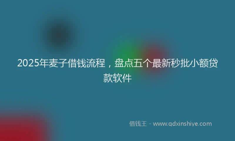 2025年麦子借钱流程，盘点五个最新秒批小额贷款软件