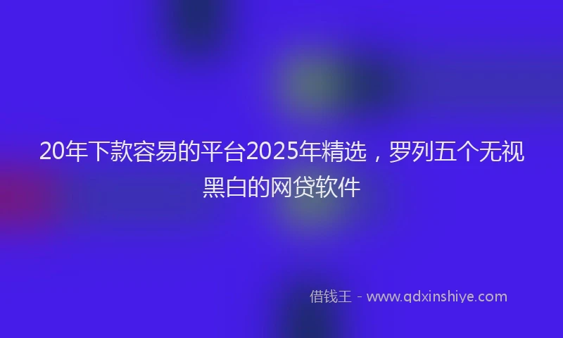 20年下款容易的平台2025年精选，罗列五个无视黑白的网贷软件