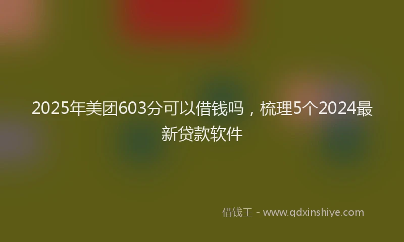 2025年美团603分可以借钱吗，梳理5个2024最新贷款软件