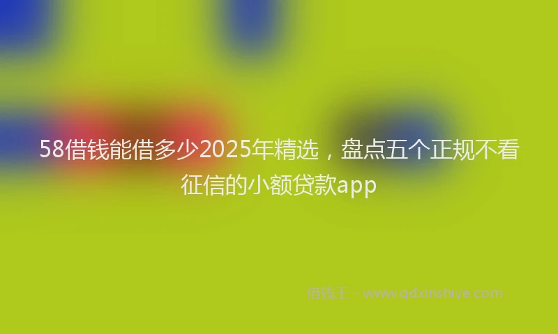58借钱能借多少2025年精选，盘点五个正规不看征信的小额贷款app