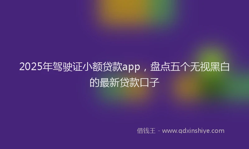 2025年驾驶证小额贷款app，盘点五个无视黑白的最新贷款口子