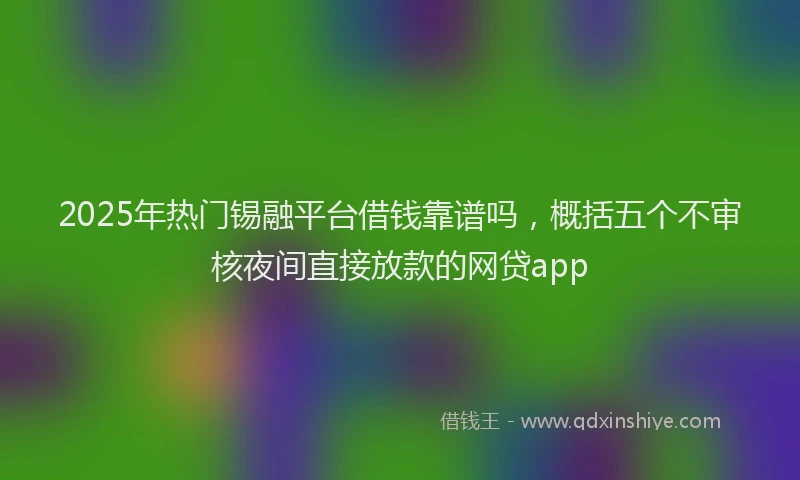 2025年热门锡融平台借钱靠谱吗，概括五个不审核夜间直接放款的网贷app