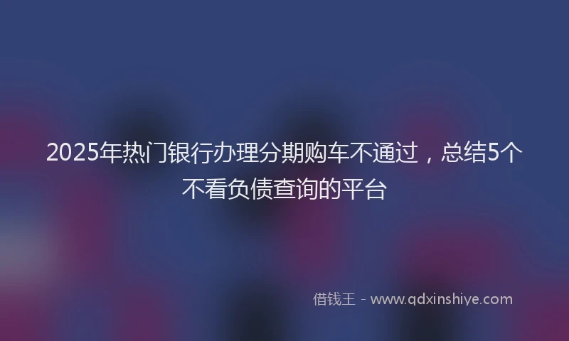 2025年热门银行办理分期购车不通过，总结5个不看负债查询的平台