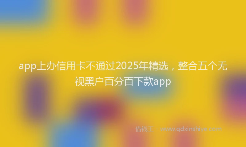 app上办信用卡不通过2025年精选，整合五个无视黑户百分百下款app