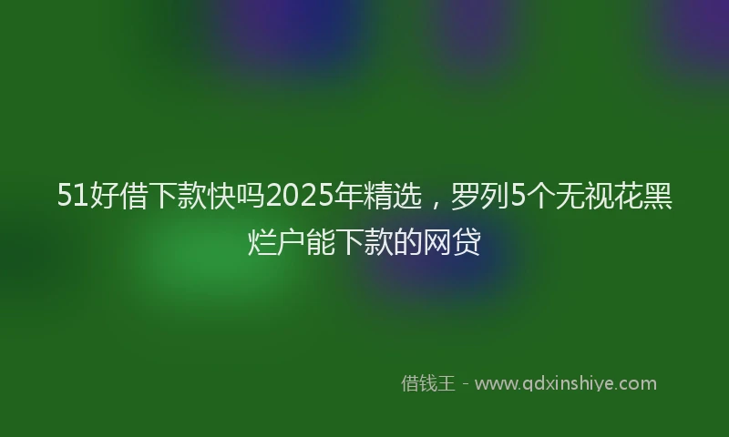 51好借下款快吗2025年精选，罗列5个无视花黑烂户能下款的网贷