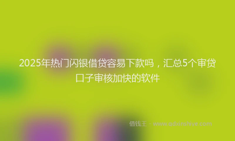 2025年热门闪银借贷容易下款吗，汇总5个审贷口子审核加快的软件