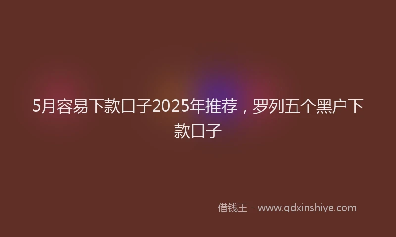 5月容易下款口子2025年推荐，罗列五个黑户下款口子