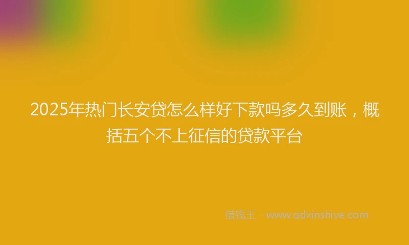 2025年热门长安贷怎么样好下款吗多久到账，概括五个不上征信的贷款平台