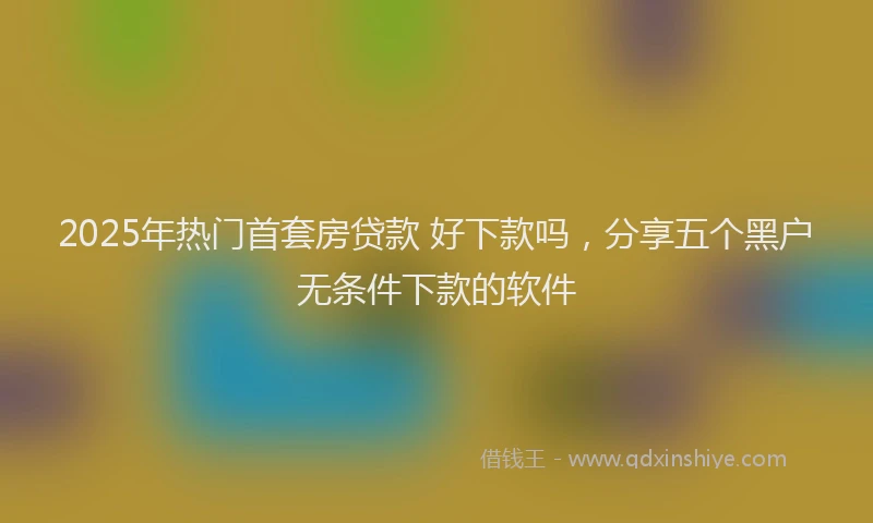 2025年热门首套房贷款 好下款吗，分享五个黑户无条件下款的软件