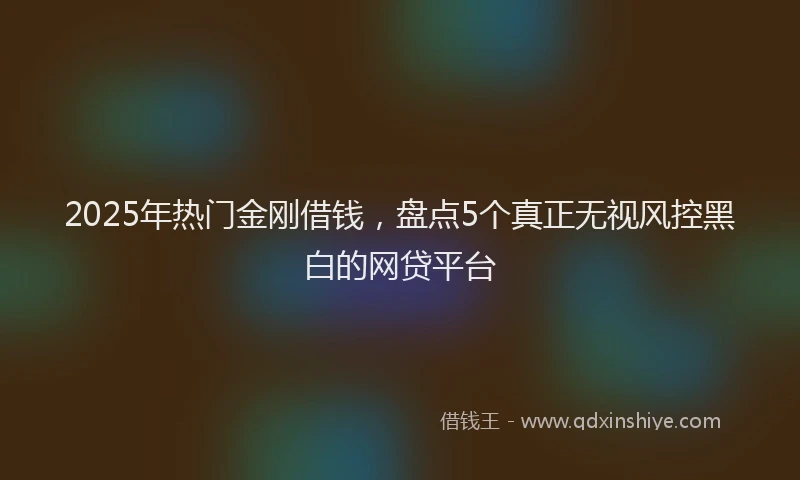 2025年热门金刚借钱，盘点5个真正无视风控黑白的网贷平台