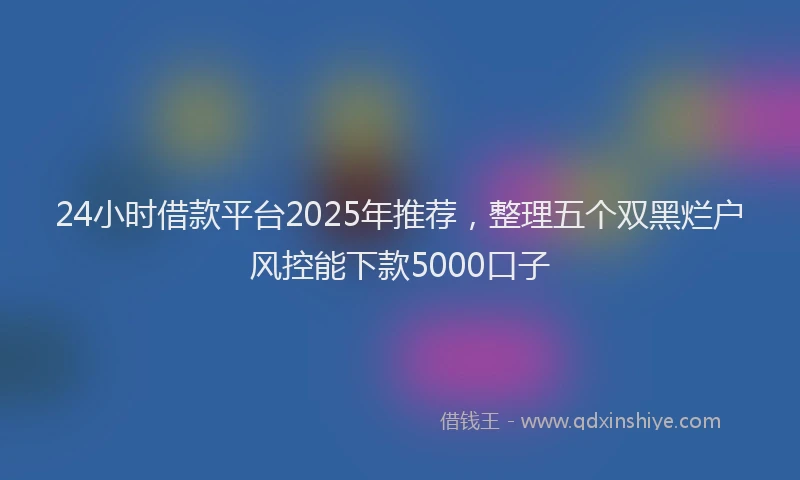 24小时借款平台2025年推荐，整理五个双黑烂户风控能下款5000口子