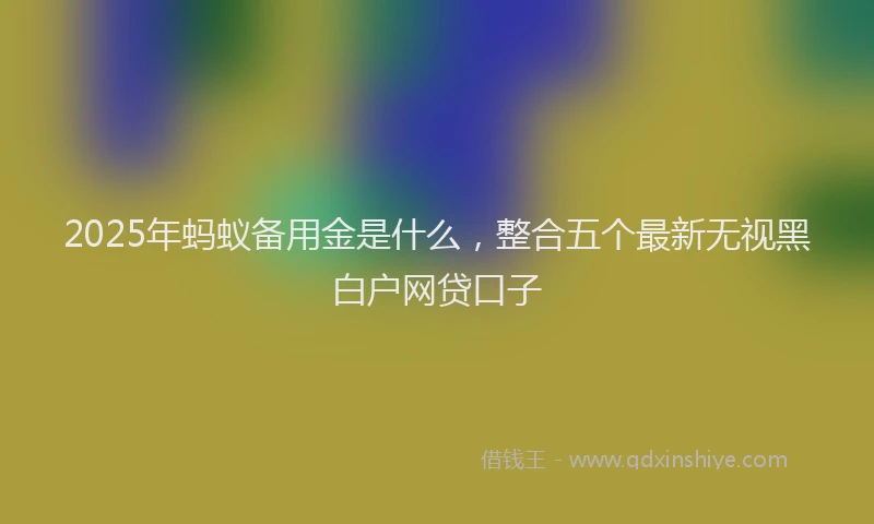 2025年蚂蚁备用金是什么，整合五个最新无视黑白户网贷口子