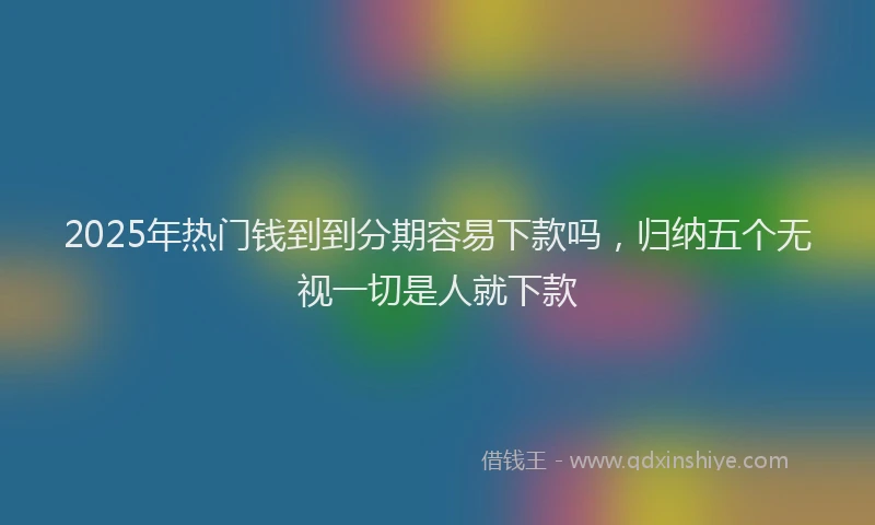 2025年热门钱到到分期容易下款吗，归纳五个无视一切是人就下款