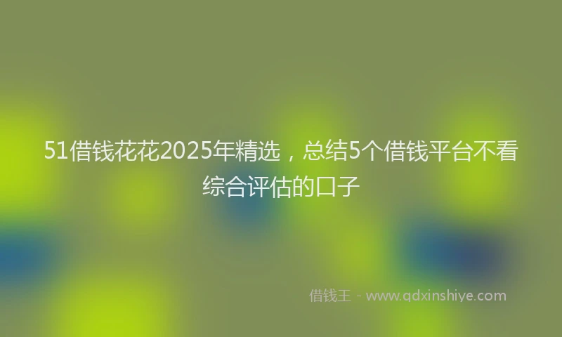 51借钱花花2025年精选，总结5个借钱平台不看综合评估的口子