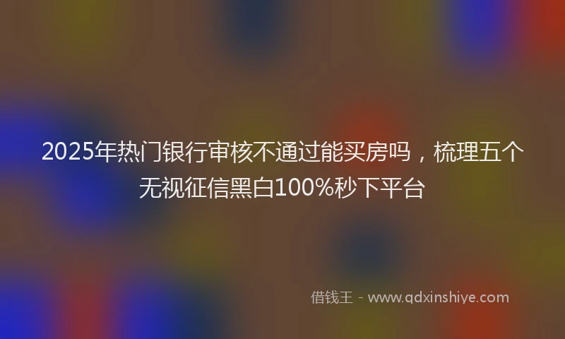 2025年热门银行审核不通过能买房吗，梳理五个无视征信黑白100%秒下平台