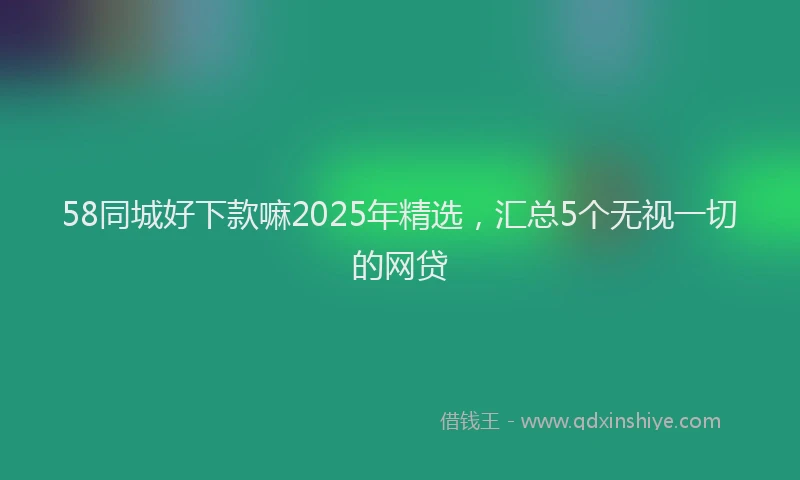 58同城好下款嘛2025年精选，汇总5个无视一切的网贷