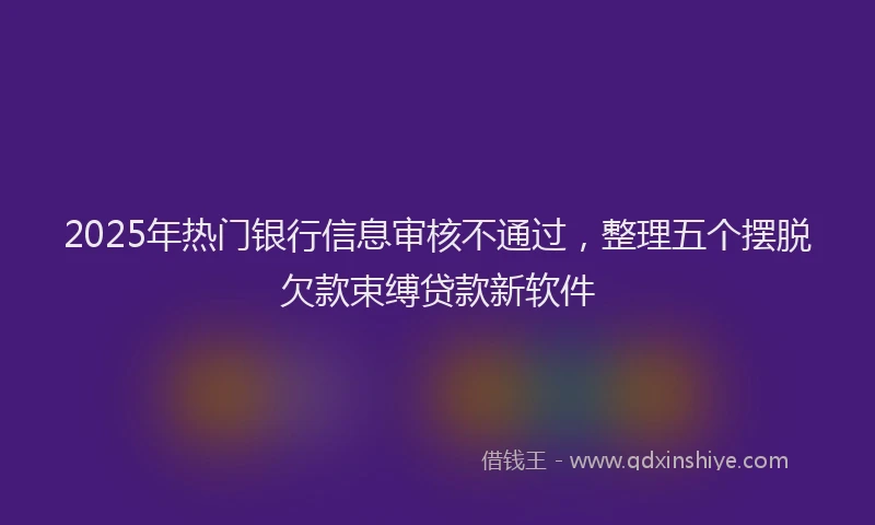 2025年热门银行信息审核不通过，整理五个摆脱欠款束缚贷款新软件