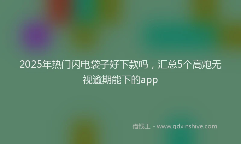 2025年热门闪电袋子好下款吗，汇总5个高炮无视逾期能下的app