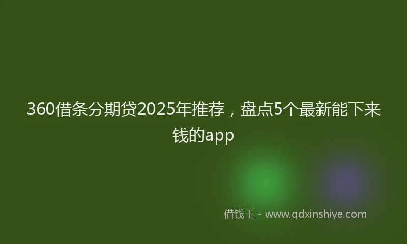 360借条分期贷2025年推荐，盘点5个最新能下来钱的app