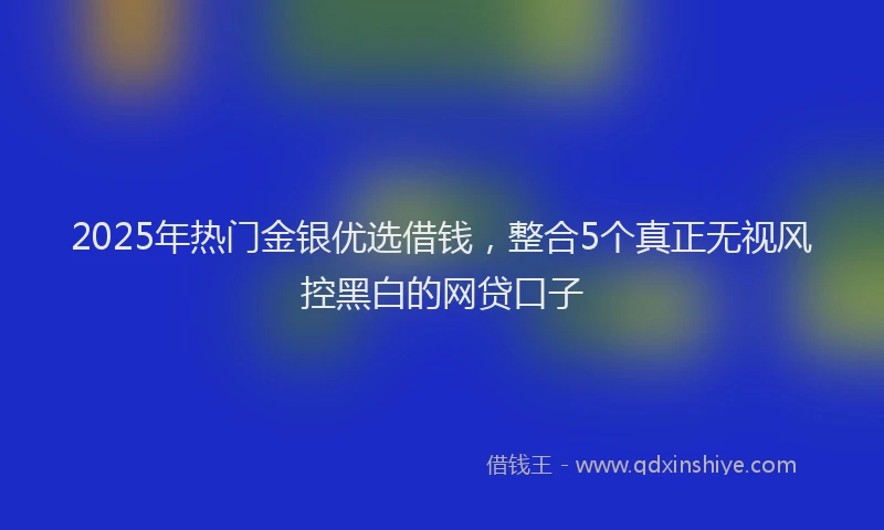 2025年热门金银优选借钱，整合5个真正无视风控黑白的网贷口子