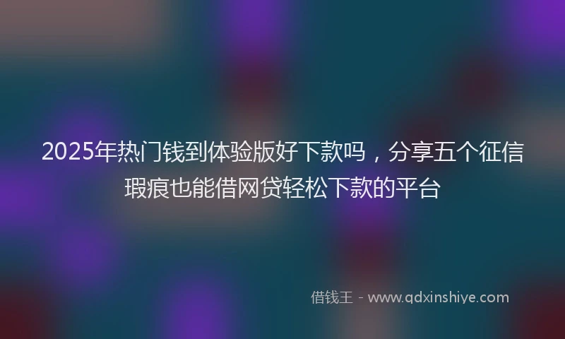 2025年热门钱到体验版好下款吗,分享五个征信瑕疵也能借网贷轻松下款的平台