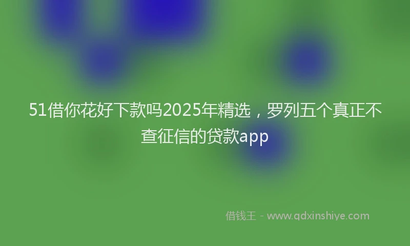 51借你花好下款吗2025年精选,罗列五个真正不查征信的贷款app
